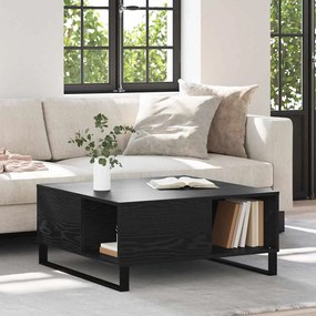 vidaXL Mesa de centro Carvalho preto 80 x 80 x 36.5 cm