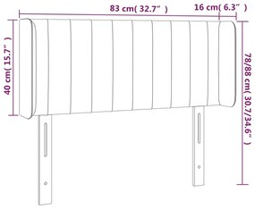 Cabeceira de cama c/ luzes LED tecido 83x16x78/88 cm castanho