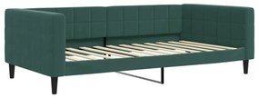 Sofá-cama com colchão 100x200 cm veludo verde-escuro