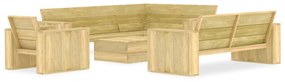 vidaXL 4 pcs conjunto lounge de jardim madeira de pinho impregnada