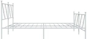 Estrutura de cama com cabeceira e pés 183x213 cm metal branco