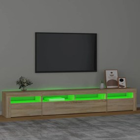 Móvel de TV com luzes LED 240x35x40 cm carvalho sonoma