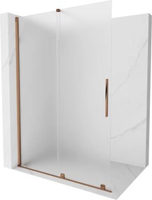 Mexen Velar Divisória de chuveiro deslizante Walk-in 160 x 200 cm, fosco 8 mm, ouro rosa - 871-160-000-33-60