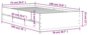 Estrutura cama c/ gavetas 75x190 cm derivados de madeira preto