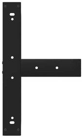 Pés de mesa de bar em forma de T, 2 peças, preto, 60x35x(100-101) cm,