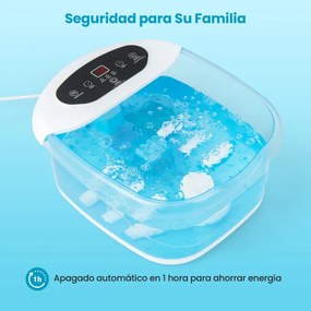 Massageador Pes com pedras e esferas de massagem removíveis Massageador Pes para bolas e vibração 33 x 39 x 18 cm Azul