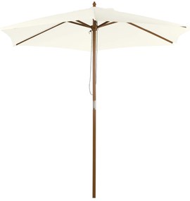 Chapéu de Sol Ø250x230cm Chapéu de Sol com Mastro de Madeira com 6 Has