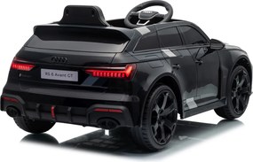 Carro elétrico para Crianças 12V 4x4 Audi RS6 Avant GT Rodas de espuma EVA, Assento Couro ecológico Preto