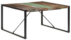 Mesa de jantar 140x140x75 cm madeira recuperada maciça