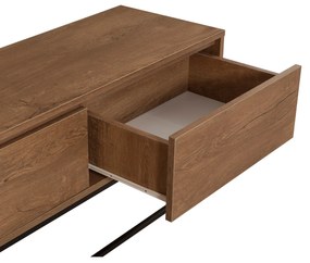 Conjunto de Mobiliário de Sala de Estar Laxus – Nogueira/Preto – TV: 1