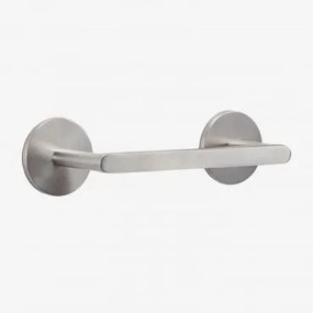 Porta-rolos Adesivo Para Casa De Banho Em Aço Inoxidável Caldrumi Cinzento Escovado - Sklum