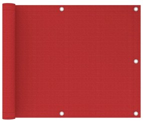 vidaXL Tela de varanda 75x300 cm PEAD vermelho