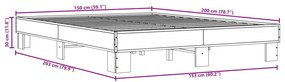 Estrutura de cama 150x200 cm derivados madeira/metal