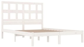 Cama sem colchão 160x200 cm madeira de pinho maciça branco