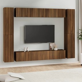 vidaXL Conjunto móveis de TV 10pcs madeira carvalho castanho