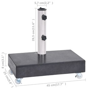 Base para guarda-sol 45x25x8 cm granito preto