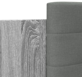 Estrutura de cama c/ cabeceira/luzes LED 140x200cm cinza sonoma