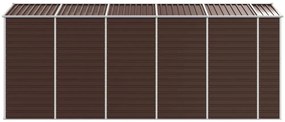 Abrigo de jardim 191x470x198 cm aço galvanizado castanho