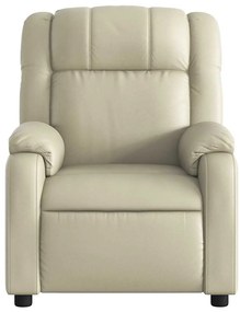 Poltrona de massagens reclinável couro artificial cor creme