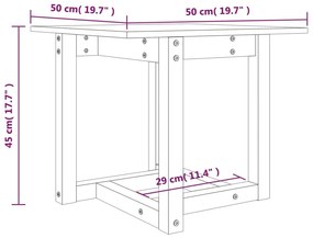 Mesa de centro 50x50x45 cm pinho maciço branco