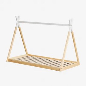 Cama Para Colchão 90 Cm Em Madeira De Pinho Typi Kids Madeira Natural & 90 X 190 Cm & Sem Colchão - Sklum