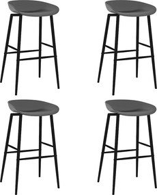 vidaXL Cadeiras de bar 4 pcs cinzento