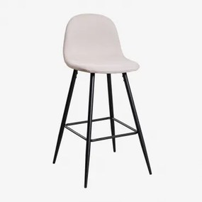Pacote De 2 Bancos Altos Glamm Preto & Beige Creme & ↑75 Cm - Sklum