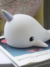 Luz de presença macia, recarregável, Splash o Narval - DHINK KONTIKI branco
