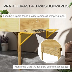 Outsunny Horta Elevada de Madeira Horta Urbana Mesa de Cultivo 122x91,