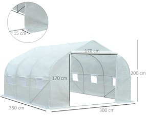 Outsunny Conjunto de Estufa Tipo Túnel e Cobertura de Substituição com