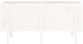 Canteiro elevado de jardim 121x50x57 cm pinho maciço branco