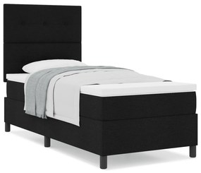 Cama Box com Colchão Preto Solteiro Tecido