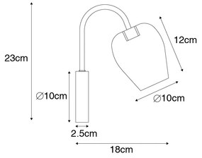 LED Candeeiro de parede inteligente dourado com vidro incluindo Wi-Fi G9 - Elien Clássico / Antigo