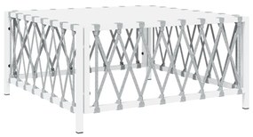 8 pcs conjunto lounge de jardim com almofadões aço branco