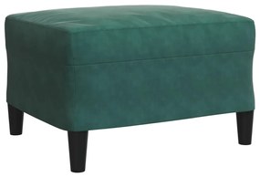 4 pcs conjunto de sofás com almofadões veludo verde-escuro