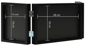 Moldura com três dobras 28x18 cm+2x(13x18 cm) preto