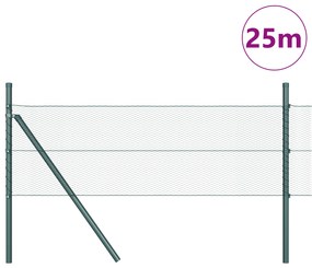 Conjunto de Cercas Conjunto de 2 Cinza Metal, Plástico 25 x 0,5 m