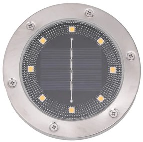 Luzes solares para exterior com espigões 4 pcs branco quente