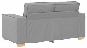 Conjunto de Sofá de 3 Peças com Almofadas em Tecido Cinza Nuvem