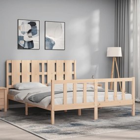Cama sem colchão 160x200 cm madeira de pinho maciça