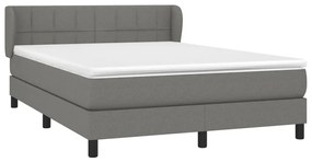 Cama com molas/colchão 140x190 cm tecido cinzento-escuro