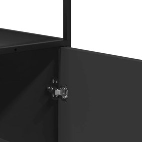 Armário alto 68x35x139 cm derivados madeira e metal preto