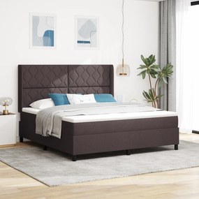 Cama Box com Colchão vidaXL Marrom Escuro 180x200 cm em Tecido