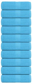 Toalhas de bidé 10 pcs 30x50 cm 360 gsm 100% algodão turquesa