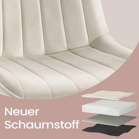 Conjunto 2 cadeiras de sala de jantar ou cozinha, pernas de aço bege-preto