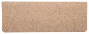 Tapetes de escada autoadesivos 15 pcs 65x24,5x3,5 cm bege
