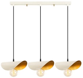 Chandelier Sivani – Branco e Dourado – 80 x 17 cm