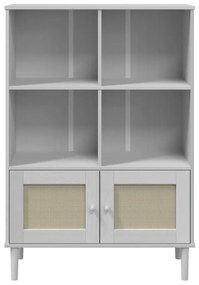 Estante SENJA aspeto de vime 90x35x130 cm pinho maciço branco