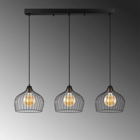 Chandelier Bek – Preto Antigo – 100 x 30 x 41-121 cm