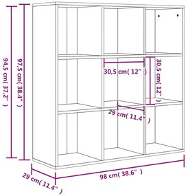 Estante 98x29x97,5 cm derivados madeira cor carvalho sonoma